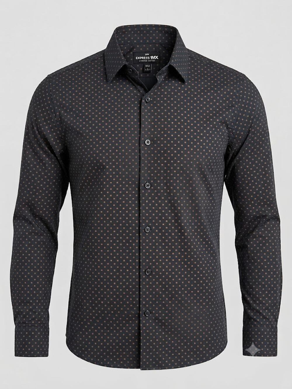 Men's Express 1MX Slim Fit Long Sleeve Button-Down Shirt - Size L (16-16 1/2)